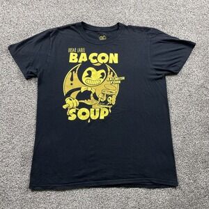 Bendy & The Ink Machine Shirt Size Large Briar Label Bacon Soup‎